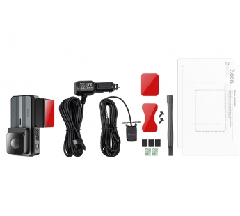 Автомобильный видеорегистратор HOCO DV12 WiFi с дисплеем 2K и GPS и задней камерой (черный)#2066709