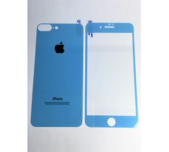 Защитное стекло iPhone 7 Plus /8 Plus Diamond комплект синее перед/зад#2067544