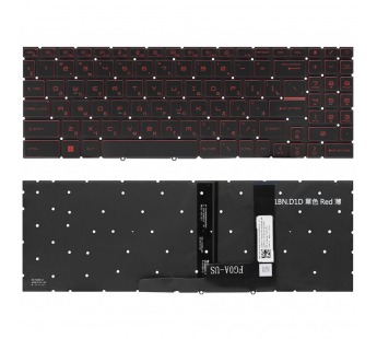 Клавиатура для MSI Katana GF76 B12UCR черная c красной подсветкой#2067860