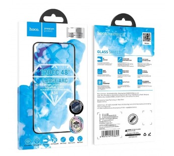 Защитное стекло Hoco A34 Slim IPhone 16 Pro Max, с защитой от пыли, цвет черный#2067881