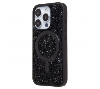 Чехол-накладка - SM029 POSH SHINE SafeMag для "Apple iPhone 15 Pro" россыпь кристаллов (blac(237159)#2071786