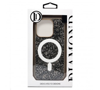 Чехол-накладка - SM029 POSH SHINE SafeMag для "Apple iPhone 15 Pro" россыпь кристаллов (gray(237160)#2070248