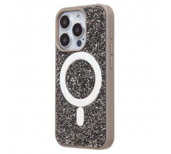Чехол-накладка - SM029 POSH SHINE SafeMag для "Apple iPhone 15 Pro" россыпь кристаллов (gray(237160)#2071725