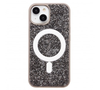 Чехол-накладка - SM029 POSH SHINE SafeMag для "Apple iPhone 15" россыпь кристаллов (gray tit(237169)#2070887