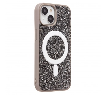 Чехол-накладка - SM029 POSH SHINE SafeMag для "Apple iPhone 15" россыпь кристаллов (gray tit(237169)#2070889