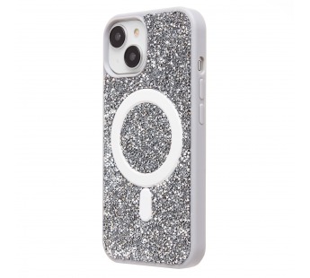 Чехол-накладка - SM029 POSH SHINE SafeMag для "Apple iPhone 15" россыпь кристаллов (white ti(237170)#2070885