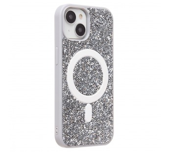 Чехол-накладка - SM029 POSH SHINE SafeMag для "Apple iPhone 15" россыпь кристаллов (white ti(237170)#2070886