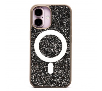 Чехол-накладка - SM029 POSH SHINE SafeMag для "Apple iPhone 16" россыпь кристаллов (gray tit(237142)#2070878