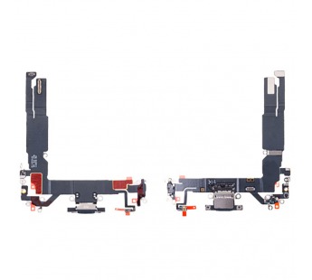 Шлейф для iPhone 16 (A3287) на системный разъем/микрофон Черный - Премиум#2080496