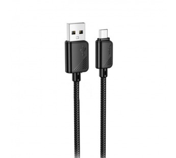 Кабель USB - MicroUSB Hoco X113 (2.4A, оплетка нейлон) Черный#2078953