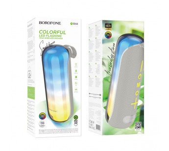 Портативная колонка BOROFONE BR44 (Bluetooth/USB/TF/AUX/5Вт/светящаяся) серая#2074823