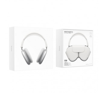 Беспроводные наушники Bluetooth Hoco W58 (накладные, активное шумоподавление)  Серебро#2097469