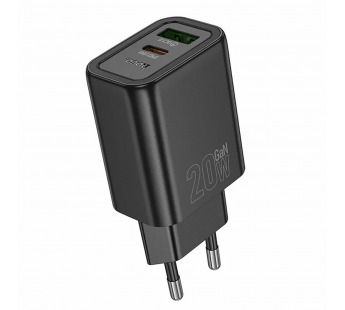 Адаптер Сетевой Hoco N61 Gentle PD20W+QC3.0 (black)#2132010