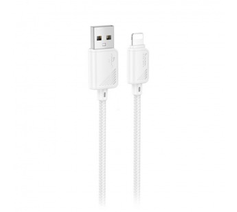 Кабель USB - Apple Lightning Hoco X113 (2.4A, оплетка нейлон) Белый#2074860