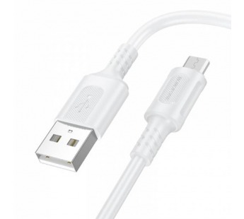 Кабель USB - micro USB Borofone BX111 Feliz (повр. уп.) 100см 2,4A  (white) (238890)#2074877