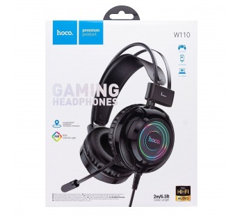 Проводные наушники с микрофоном полноразмерные Hoco W110 Resource Jack 3,5  (black) (236039)#2122179