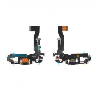 Шлейф для iPhone 12/12 Pro + разъем зарядки + микрофон (черный) 100%#2076169