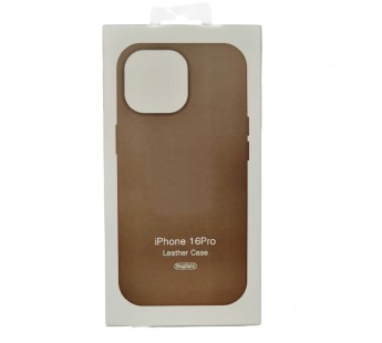 Чехол для iPhone 16 Pro кожаный Magsafe, коричневый#2072790