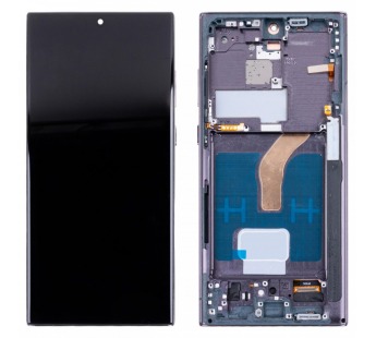 Дисплей для Samsung Galaxy S22 Ultra (S908B/S9080) модуль с рамкой Черный - (In-Cell)#2123266
