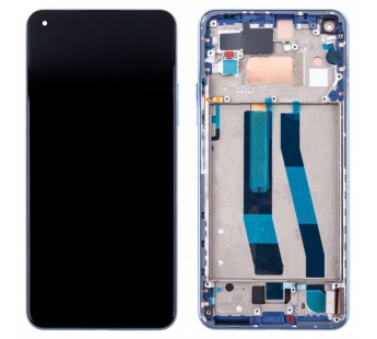 Дисплей для Xiaomi 11 Lite 5G NE/Mi 11 Lite 4G/5G (2109119DG/M2101K9AG/M2101K9G) модуль с рамкой Синий - OR#2123263