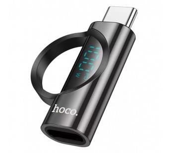Переходник Type-C - Type-C вход LED дисплей HOCO UA32 черный#2072787