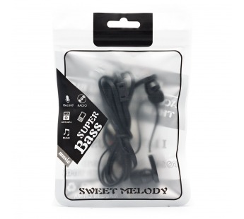Проводные наушники с микрофоном внутриканальные - BTS-01 (тех. уп.) Jack 3,5  (black) (238937)#2074021