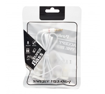 Проводные наушники с микрофоном внутриканальные - BTS-01 (тех. уп.) Jack 3,5  (white) (238938)#2074019