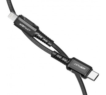 Кабель Type-C - Lightning Acefast C1-01 (3A, 30W, PD, MFI, оплетка нейлон, 1.2 м) Черный#2073053