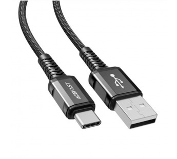 Кабель USB - Type-C Acefast C1-04 (3A, оплетка нейлон, 1.2 м) Черный#2073056