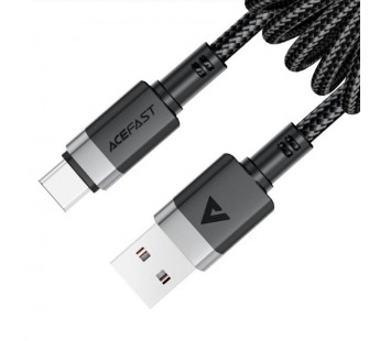 Кабель USB - Type-C Acefast C14-04 (3A, пружинный, оплетка нейлон, 1.2 м) Черный#2136772