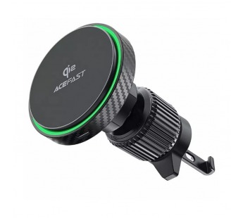 Автомобильный держатель Acefast D33 (с беспроводной зарядкой 15W, Qi2, магнитный, в дефлектор) Черный#2136785