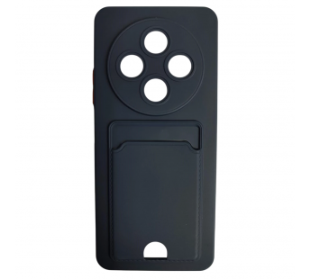 Чехол силиконовый Redmi 14C/POCO C75 матовый цветной с визитницей темно-синий#2073952