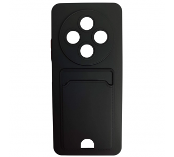 Чехол силиконовый Redmi 14C/POCO C75 матовый цветной с визитницей черный#2073951