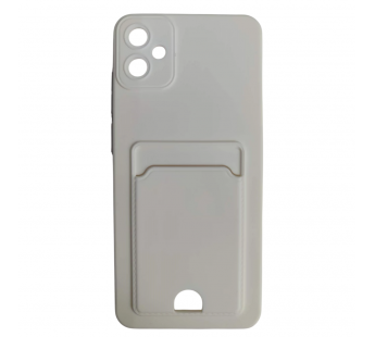 Чехол силиконовый Samsung A05 матовый цветной с визитницей белый#2072967