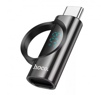 Переходник Type-C - Lightning выход LED дисплей HOCO UA32A черный#2102527