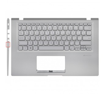 Топ-панель для ноутбука Asus VivoBook M415UA серебро, серебряные клавиши с подсветкой (для моделей без SD-порта)#2074126