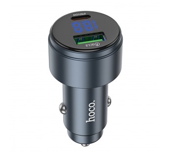 Адаптер Автомобильный Hoco Z57B Glorious 63W PD45W+QC3.0 USB/Type-C/5V/3A (metal gray) (236202)#2083971