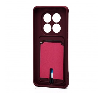 Чехол-накладка - SC304 с картхолдером для "Xiaomi Redmi Note 14 Pro" (bordo) (238761)#2077344