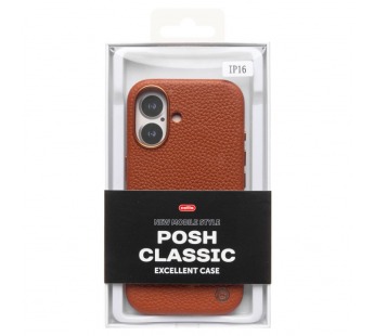 Чехол-накладка Cellis SM030 SafeMag для "Apple iPhone 16" Натуральная кожа зернистая (br (237477)#2075037