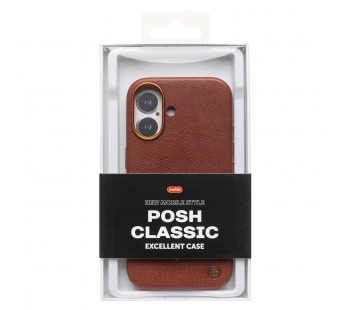 Чехол-накладка Cellis SM031 SafeMag для "Apple iPhone 16" Натуральная кожа (brown) (237501)#2075433