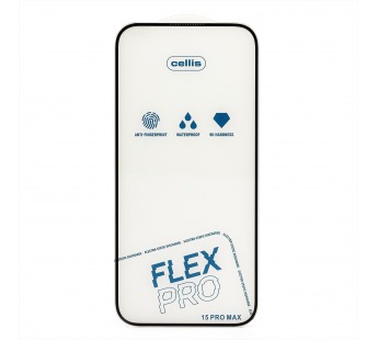 Защитное стекло Full Screen Cellis Flex Pro для "Apple iPhone 15 Pro Max" (black) (236370)#2078424