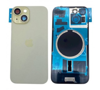 Задняя крышка iPhone 15 (Стекло камеры + Рамка + MagSafe) Оригинал Желтый#2077192