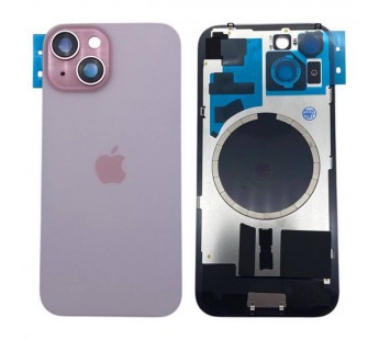 Задняя крышка iPhone 15 (Стекло камеры + Рамка + MagSafe) Оригинал Розовый#2077184