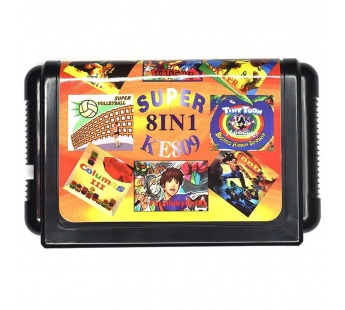 Картридж SEGA 8в1 KE-809 CONTRA/FLINTST./RAMBO3/VOLLEY BALL/SOCCER92/COLUMNS/FATALLABYRINTH/TINY T#2076864