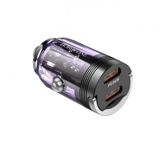 Адаптер автомобильный BOROFONE BZ29B, PD36W (2C) (пурпурный)#2143163