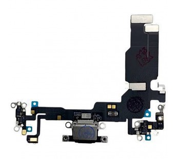Шлейф iPhone 15 на системный разъем + микрофон Черный (Оригинал)#2080495