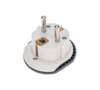 Адаптер универсальный (переходник) 16А с заземлением, серо-белый REXANT#2079313