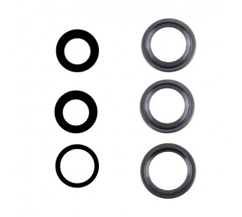 Стекло камеры для iPhone 16 Pro/16 Pro Max (комплект 3 шт.) Черный#2088955