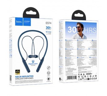 Беспроводные спорт наушники HOCO ES74 (30 ч/200 mAh) синие#2121022