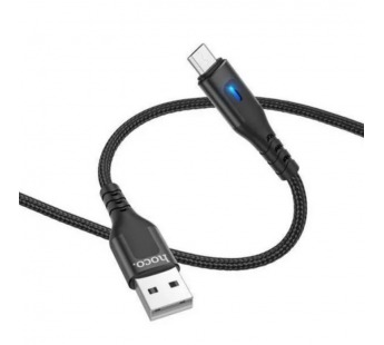 Кабель USB - Micro USB HOCO DU08 (2.4A/1m/текстиль) черный#2102415